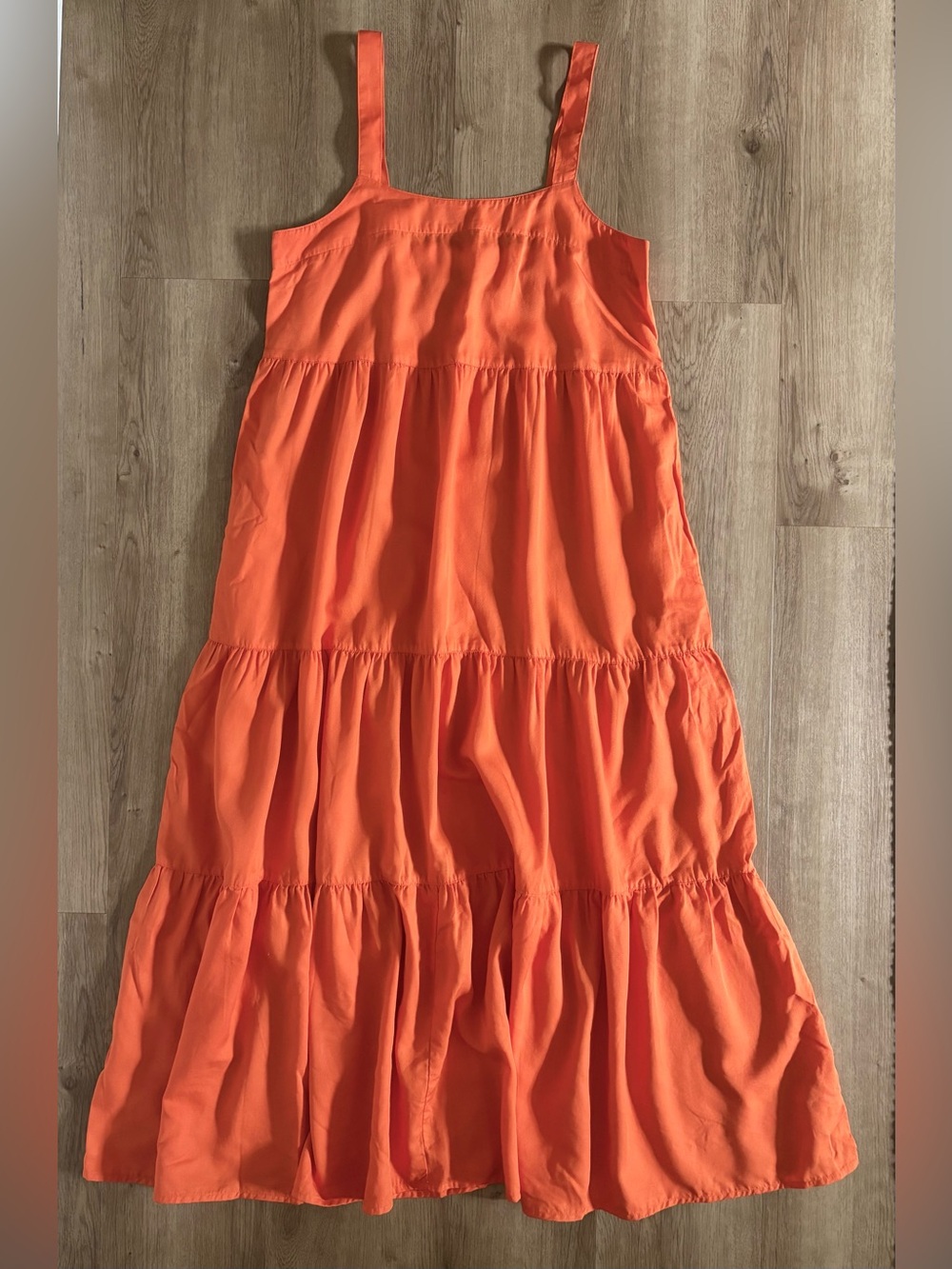 Tencel Tiered Maxi Dress Women’s Small Orange The Drop